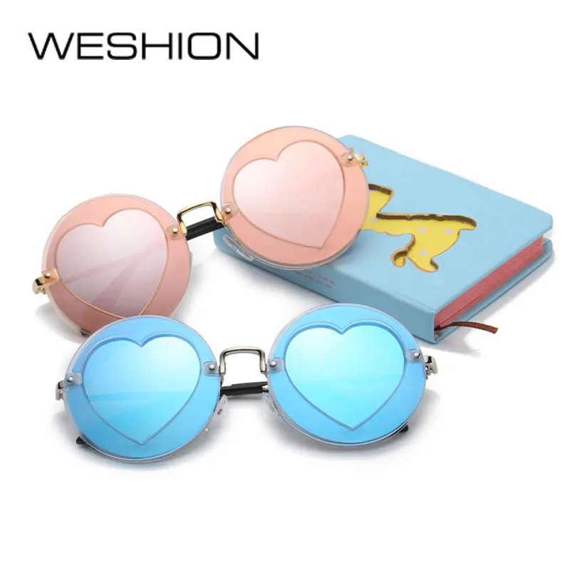 В форме сердца очки детские поляризационные круглые Брендовая дизайнерская обувь для детей, комплект одежды для маленьких мальчиков и девочек, солнцезащитные очки очки UV400 Oculos Gafas