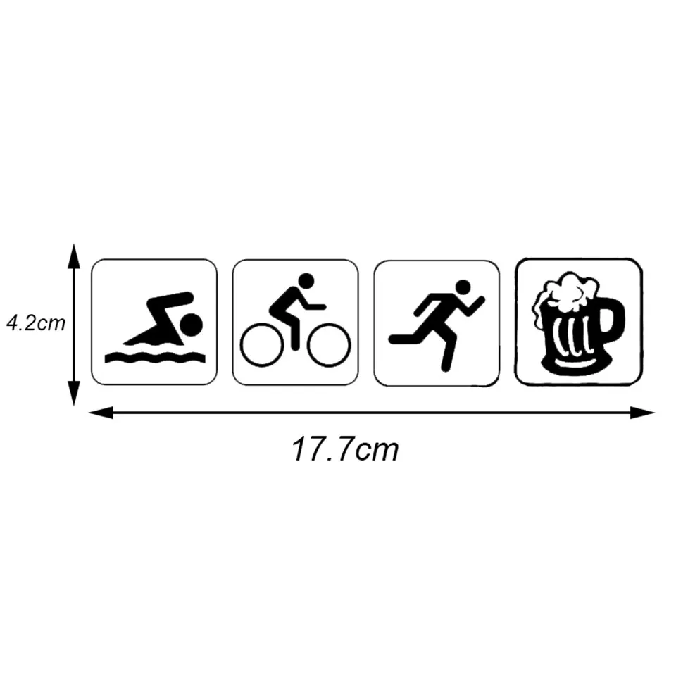 17.74.2CM Funny Bumper Sticker Triathlon Swim Bike Run And Beer Car Sticker Vinyl Silhouette  BlackSilverLaser (1)
