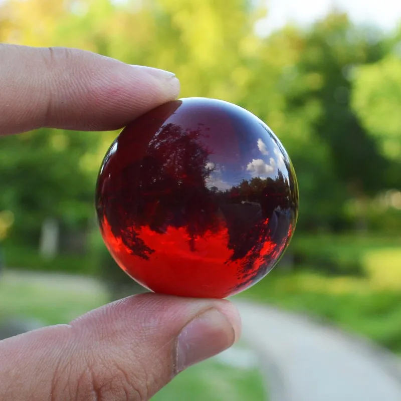 3CM Red Asian Quartz Home decorative crystal balls crystal glass healing Smooth ball for wedding