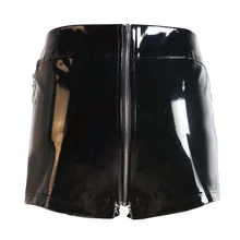Сексуальная ПВХ Шорты для женщин молния промежность блестящие Шорты для женщин Для женщин Wetlook Горячие пикантные черные сапоги Шорты для женщин Фантастические Костюмы полюс Одежда для танцев