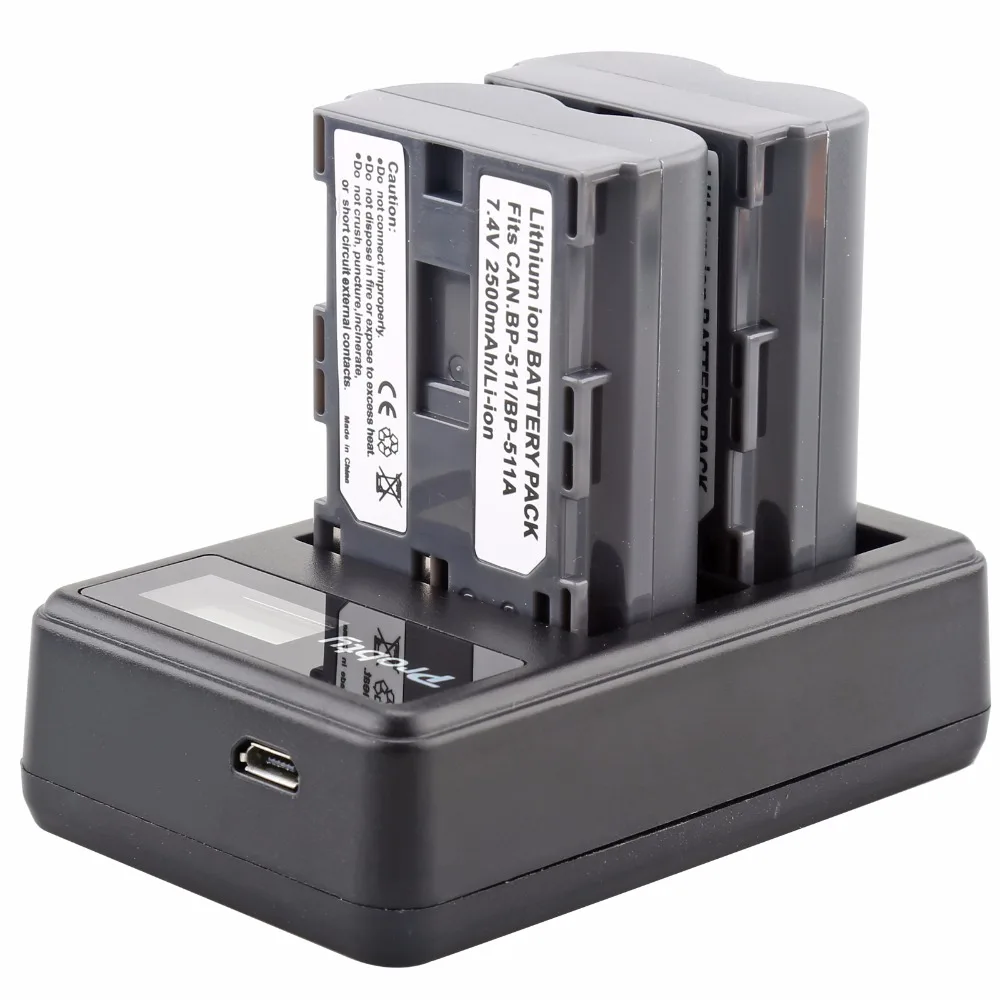 2 шт. BP 511 511A батарея + LCD двойное зарядное устройство для Canon EOS 5D 10D 20D 20Da 30D 40D 50D 300D D30