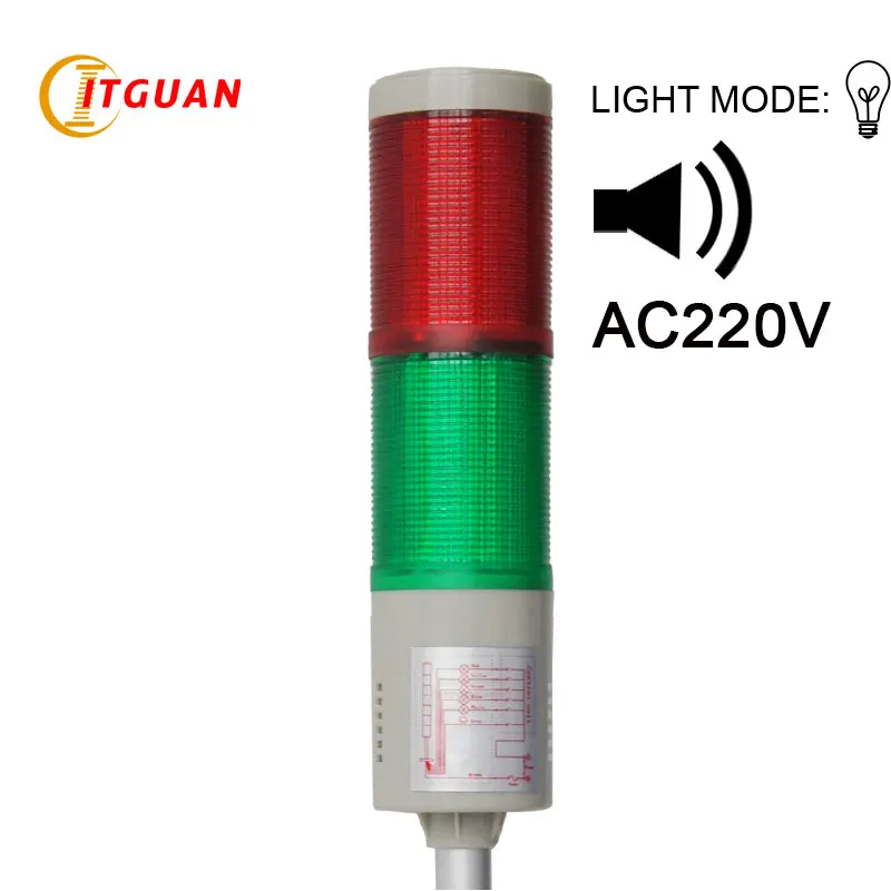 Voyant D'avertissement Bicolore Rouge/vert LTA205-2 220V - Pour équipement Mécanique, Signalisation D'urgence