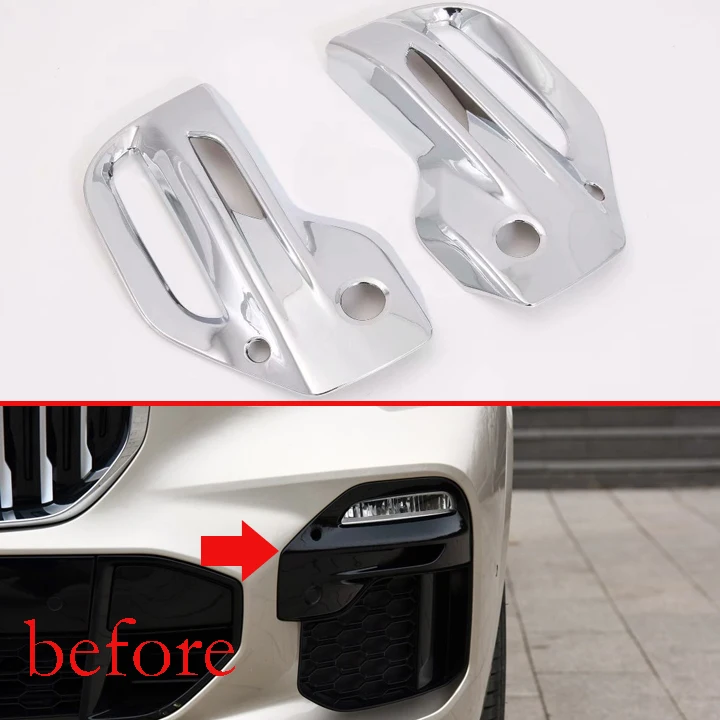 

For BMW X5 G05 2019 2020 ABS Chrome Front Fog Light Lamp Cover Trim Molding Bezel Garnish Sticker