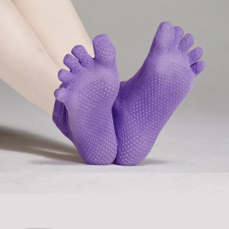 Professionele-Goede-Grip-Katoen-antislip-Yoga-Sokken-Handschoenen-Set-Sport-Dancing-Pilates-Voor-Vrouwen