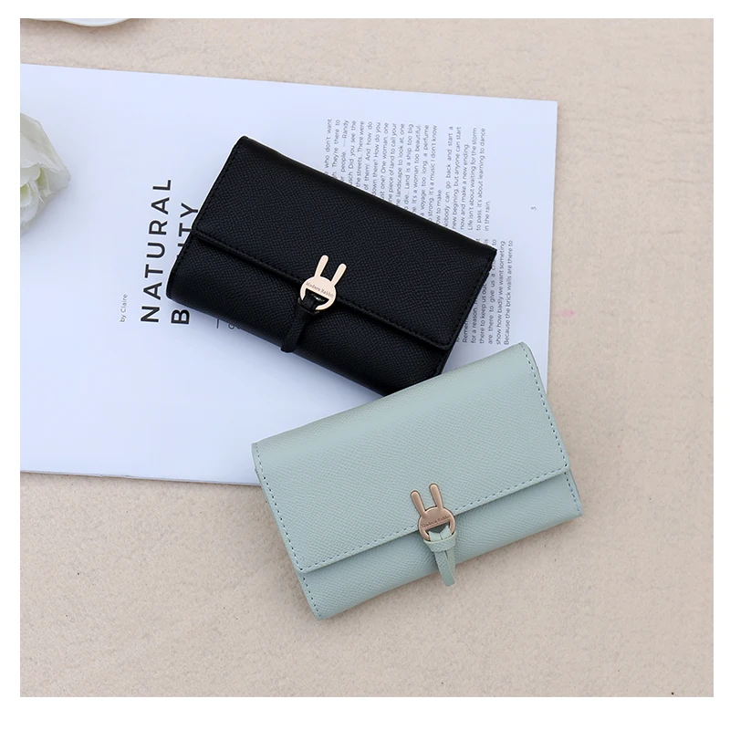 

Fashion New Women Small Wallets Lady Short Zipper Hasp Rabbit Wallet Fashion Korean Style Purse for Coins Card Bag Carteira