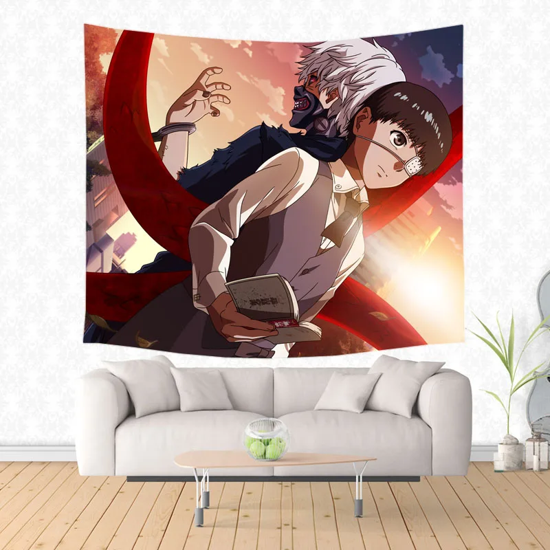 

Tokyo Ghoul Pattern Tapestry Decorative Wall Hanging Carpet Bedding Outlet Door Curtain Textiles