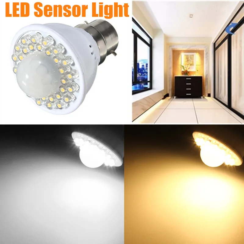 

Smuxi 1Pcs B22 Led Light Bulb PIR Presence Motion Sensor Detector 32 LED Light Bulb White Warm White Energy Saving Home Lighting