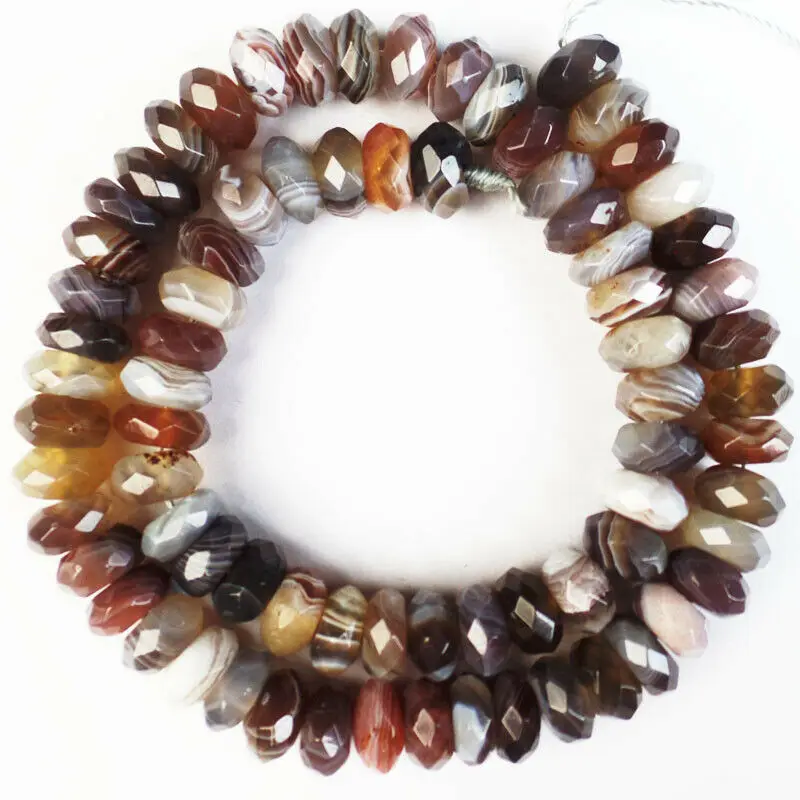 

1Strand Facted Natural Brazilian Agates Rondelle Loose Bead 15.5 inch 10x4mm yl061204