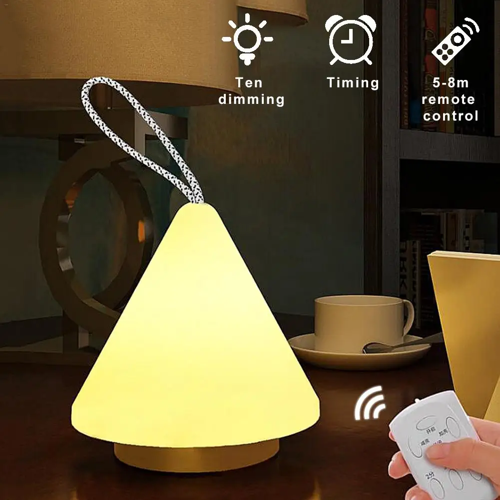

LED 10-level Dimming Night Light Remote Control Rechargeable Portable Light Bedroom Outdoor Camping USB Charging Night Lamp