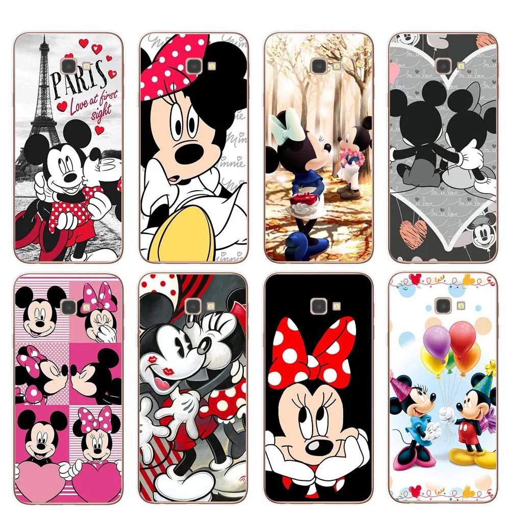 

Cute Disneys Mickey Minnie Phone Cases for Coque Samsung J3 J5 J7 2016 2017 J4 J6 Plus 2018 Note 8 9 10 Pro Soft TPU Cover Funda