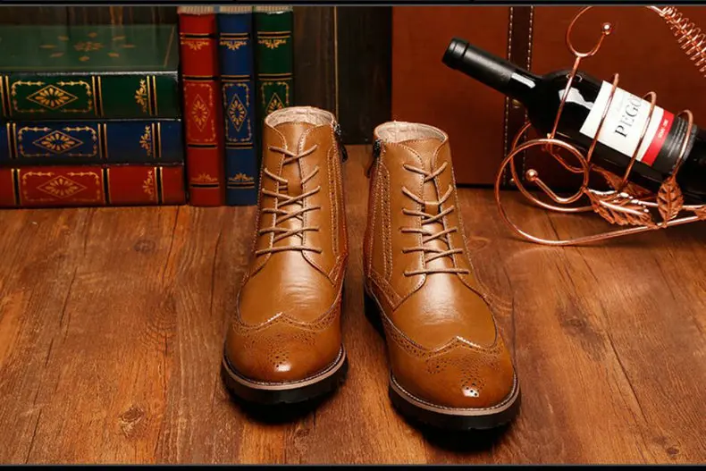 Men's Boots Lace-up Fashion Boot Black Shoes Men Boots Chelsea Genuine Leather Winter Shoes Mens Military Boots Men Combat Brand (16)