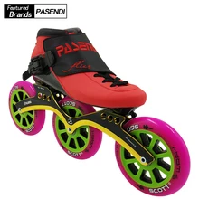 PASENDI Professional 125 мм колёса скорость катание обувь Роликовые коньки взрослых детские роликовые коньки с расположением колёс в линию сапоги и ботинки для девочек Patine 3x125 рамки для женщин мужчин
