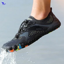 Пять пальцев Мужская босиком дышащая обувь Летняя водонепроницаемая обувь уличная легкая Аква обувь Фитнес Спортивные кроссовки сандалии