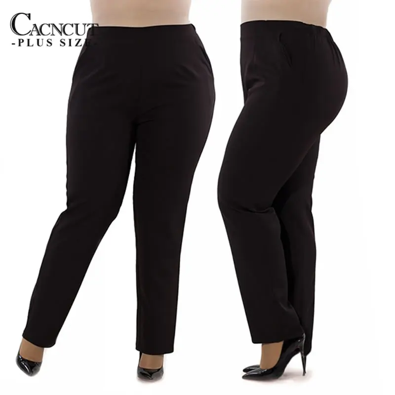 CACNCUT Весенние Новые повседневные брюки с высокой талией больших размеров для женщин, однотонные свободные длинные женские брюки, Летние шифоновые брюки 6XL