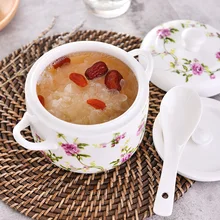 Двусторонняя и двойная крышка Птичье гнездо чашка для заварки с водонепроницаемой чашка для заварки и внутреннего желчного пузыря с крышкой и супом с ложкой