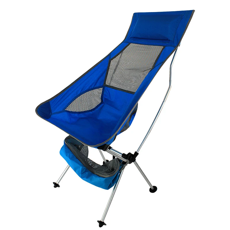 

2019 New Outdoor Ultralight Portable Folding Blue Chairs with Carry Bag Heavy Duty 360lbs Folding Chairs Beach Chairs