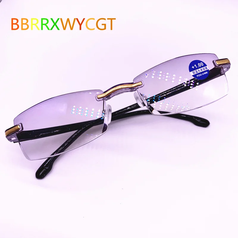 

NEW Rimless Reading Glasses Women Men Transparent Blue Light Blocking Frameless Computer Glasses Presbyopia Reader
