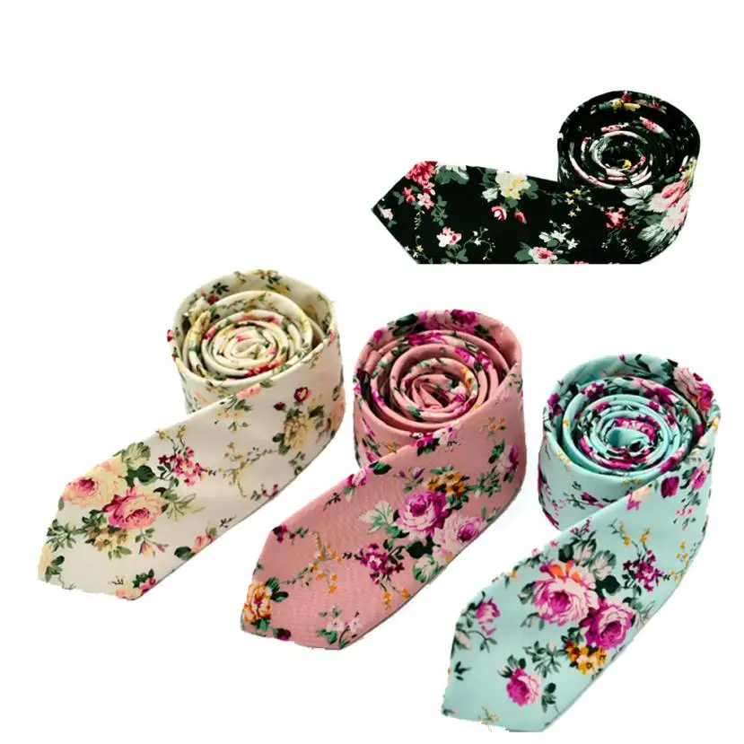 

Cravate pour homme New Arrival Men necktie Fashion Floral Skinny Slim Necktie Cotton Narrow Business Casual Wedding Tie #J05