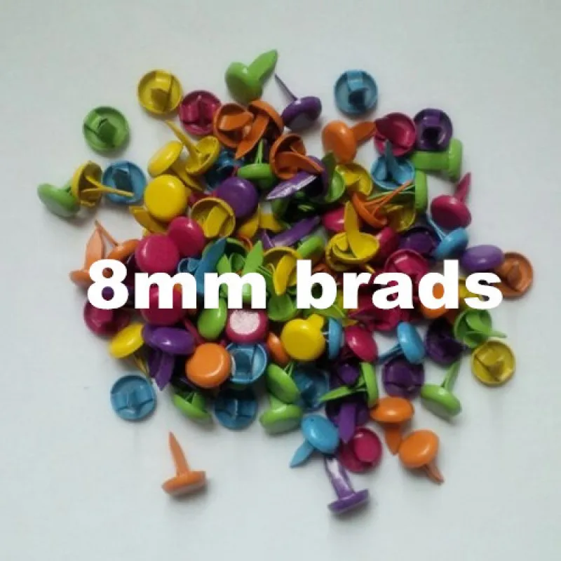 

Mixed Color Metal decorative Brads scrapbooking embellishment 8mm thumb tack paper wood board push pins school accessories