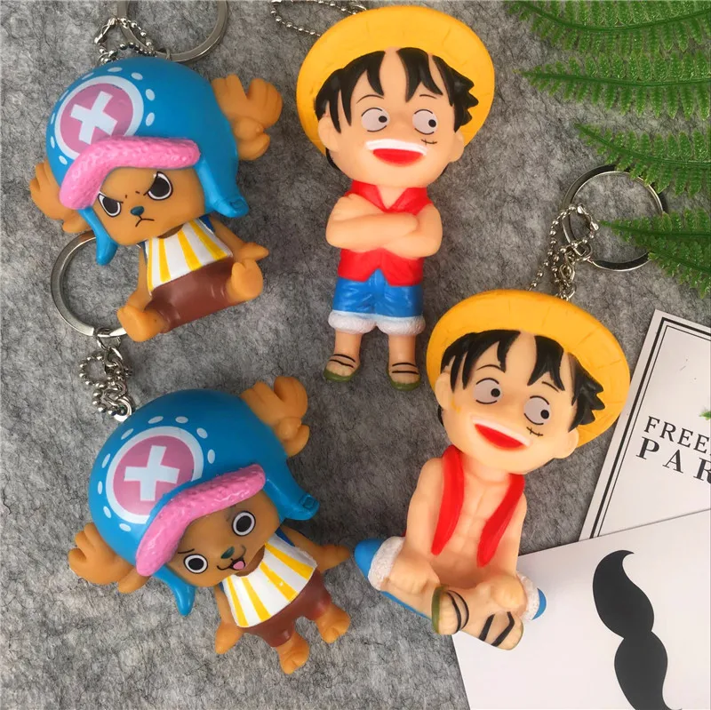

IVYYE 1PCS 8CM One Piece Luffy 3D Anime Action Figure Model PVC Collection Cute Cartoon Figures Toys Keychain Unisex Gifts