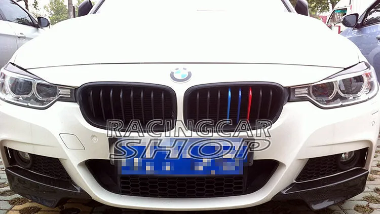 Real Carbon fiber P Style Front Spoiler Splitter for BMW F30 F35 M tech Bumper 2012UP