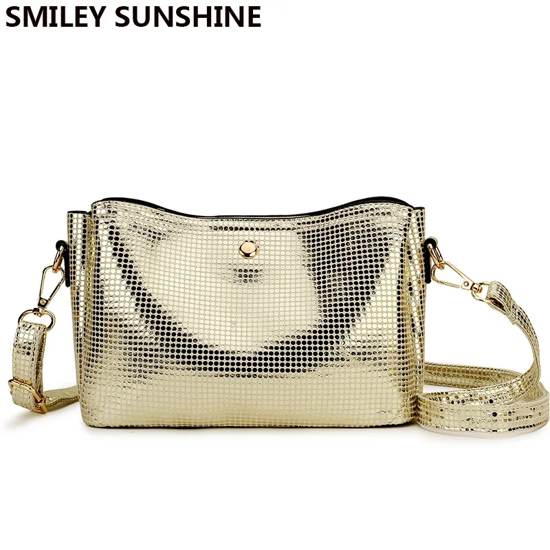 

SMILEY SUNSHINE Gold Crossbody Bags For Women 2019 Female Silver Bag PU Leather Small Handbag Fashion Ladies Vintage Sholder Bag
