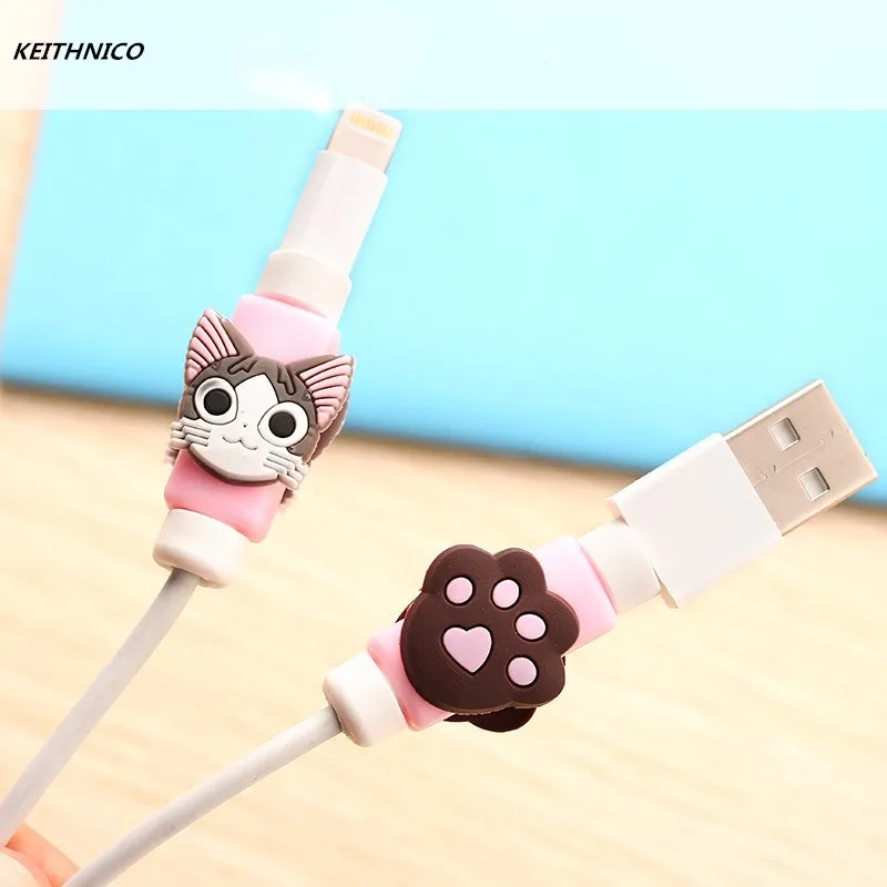 

KEITHNICO 2Pcs Cartoon USB Charging Cable Protector Cord Protector Saver For iphone cable Data Line Protection