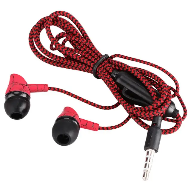 Wired 3.5mm Crack Earphone Fashion Design Nylon Braided Cloth Rope