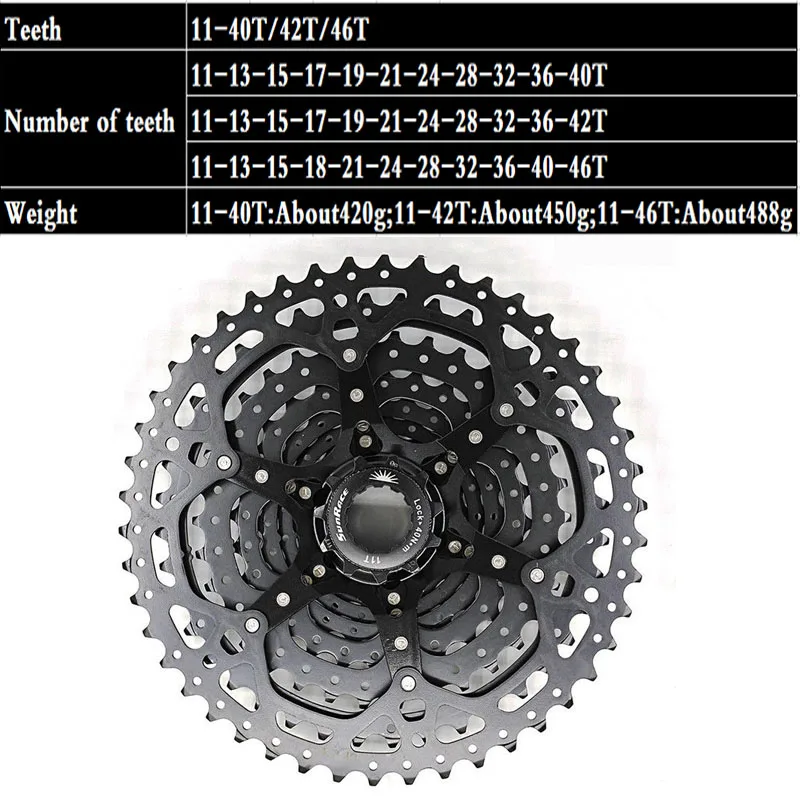 Sunracing 10 скоростей CSMS3 CSMX3 велосипед свободного хода 11-40T 11-42T 11-46T широкое соотношение велосипедная кассета для горных велосипедов инструмент маховик