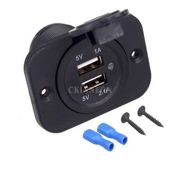 

200Pcs/Lot Dual USB 12V Car Motorcycle Truck Cigarette Lighter Adapter Mobilephone Charger Socket Black 5V 3.1A 2.1A+1A