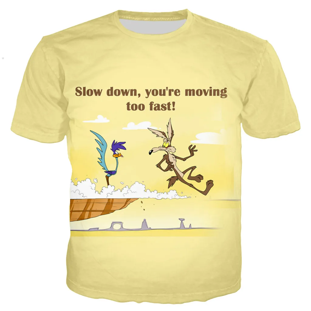 Модная мужская и женская футболка с 3D принтом надписью road runner & wile e coyote толстовка