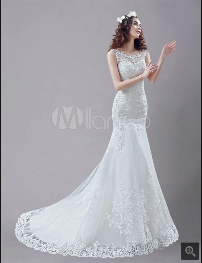 Robe de Mariage белое свадебное платье русалки Кружева Бисероплетение аппликации без рукавов с открытой спиной сексуальные свадебные платья стильная невеста
