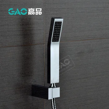 Free Shipping Brass Hand Shower Set, Square Faucet Shower,Wall Mounted Hand Shower With Hose & Holder,Chrome Plated Shower jomoo shower head wall mounted bath shower chrome bathroom shower set hand shower with shower hose holder kit watering can