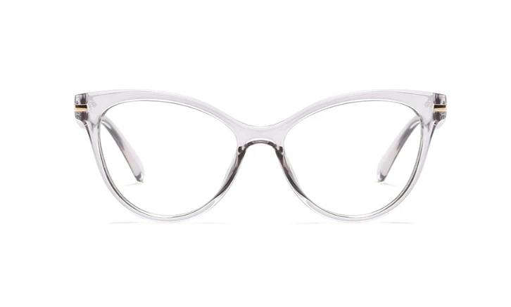 Кошачий глаз простые очки с заклепками оправа для мужчин и женщин трендовая стильная оптическая мода компьютерные очки 45662 - Цвет оправы: C1 clear gray