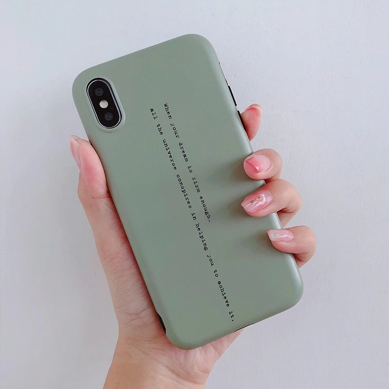 

inspiring words painted phone cases for iphone X XR XS XS Max Matte soft silicone case for iphone 6 6s 7 8 7plus