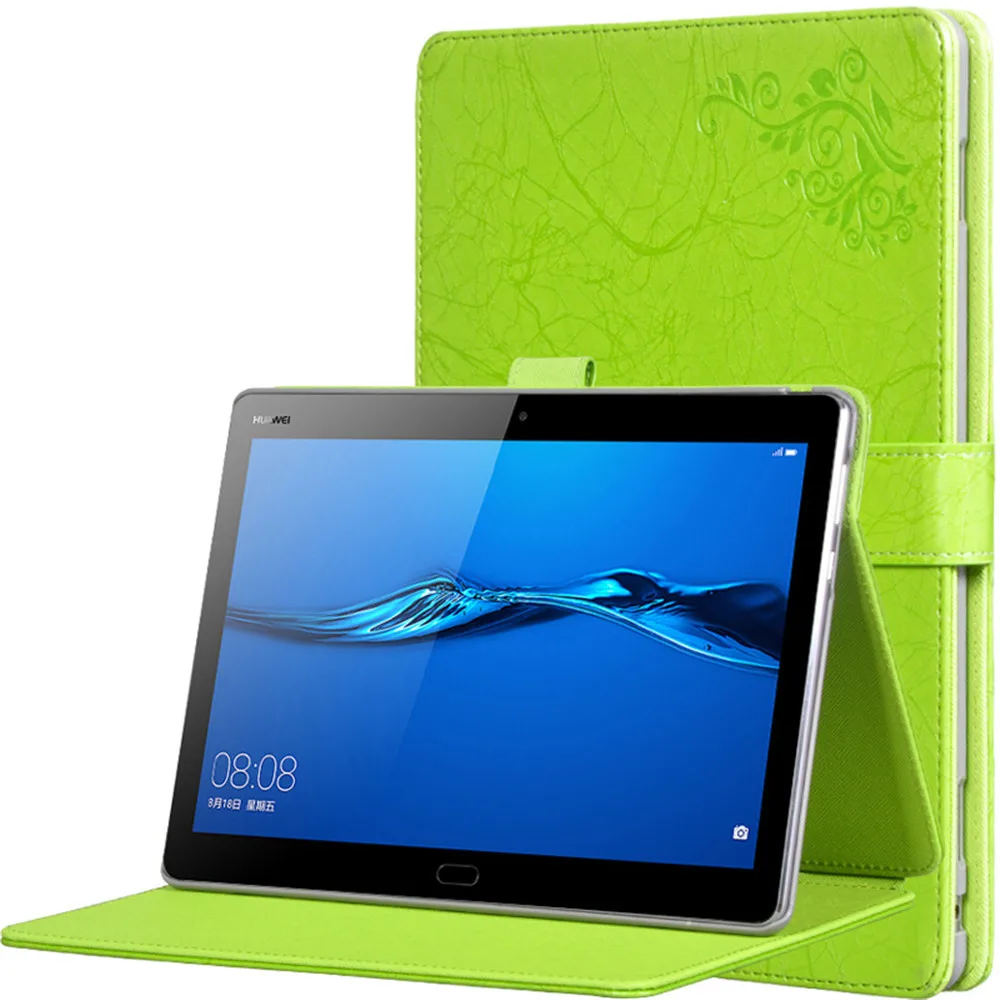 

Smart Solid Print Pattern Flip Stand PU Leather Case Cover For Huawei MediaPad M3 Lite10 BAH-W09 AL00 10.1''Tablets&e-Books Case