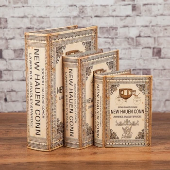

wholesale 3PCS size Big middle and small USA style OLD retro simulation cabinet decoration photography props book box ornaments