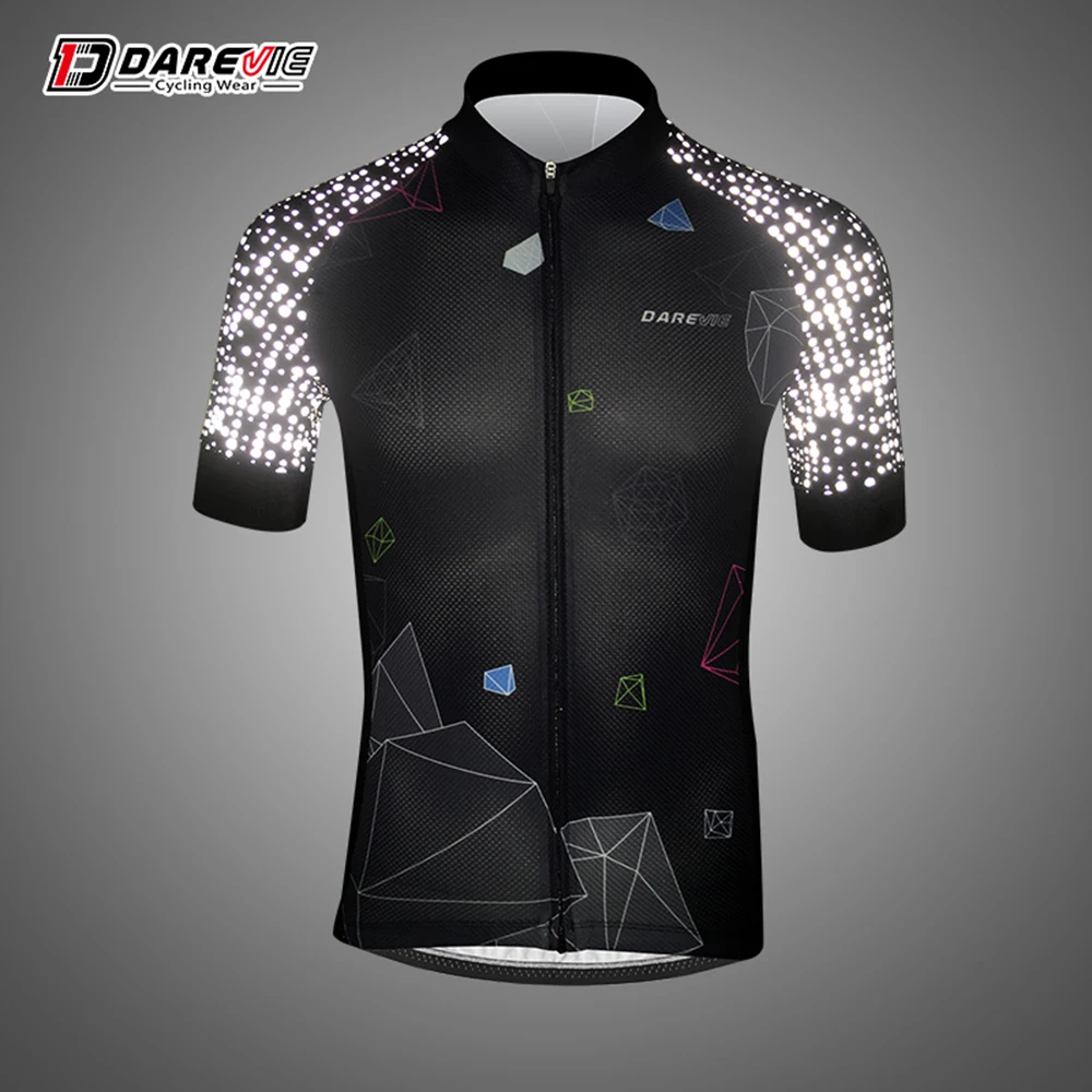 Darevie reflective cycling jersey man cycling Short sleeve breathable