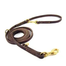 (250X1.2) CM 100% Manos Libres Correas De Perro de Cuero de Vaca Hecha A Mano Puntada Correa Del Perro de Plomo
