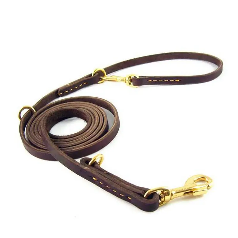 (250X1.2)CM 100% Cow Leather Hands Free Leashes For Dog Handmade Stitch ...