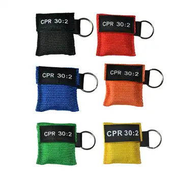 100Pcs/Lot CPR Resuscitator Mask With Keychain CPR Face Shield AED CPR Key Waiting CPR 30:2 Emergency Rescue Kit For Health Care