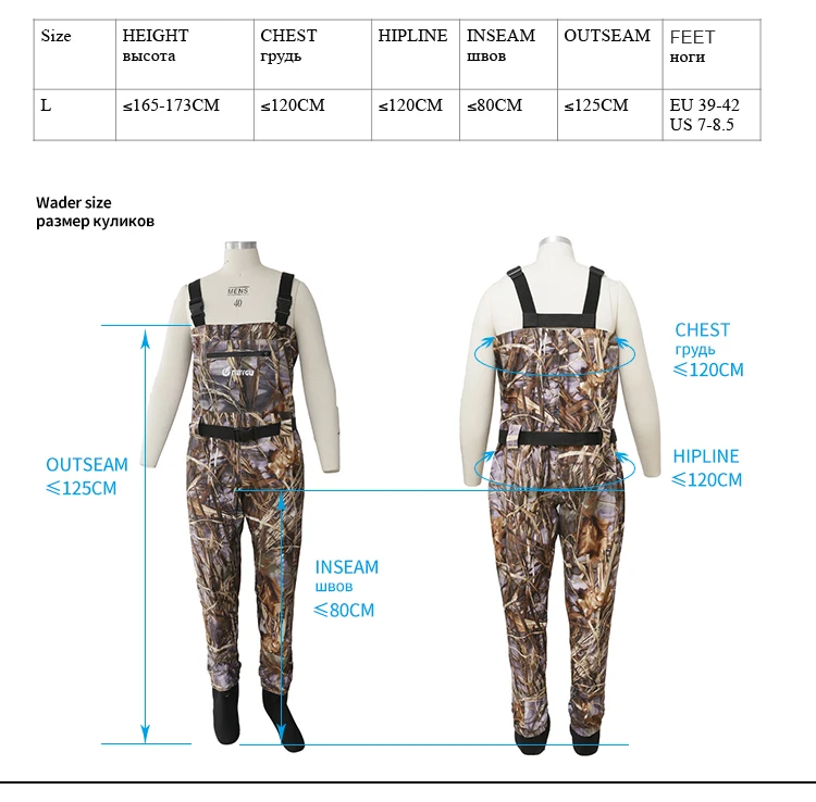 NeyGu camo Quick-Drain водонепроницаемый рыболовный wader с 4 мм неопрена чулок ноги для прогулок в потоп, дождливую и снежную погоду