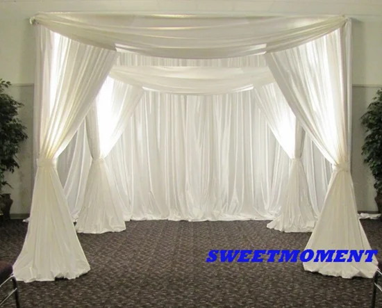 

Canopy Curtain with Stand Pavilion Frame with Backdrop Curtain White colour