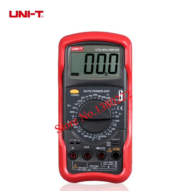 

UNI-T UT53 digital multimeter resistance measurement diode/transistor test digital display AC/DC multimeter Ammeter