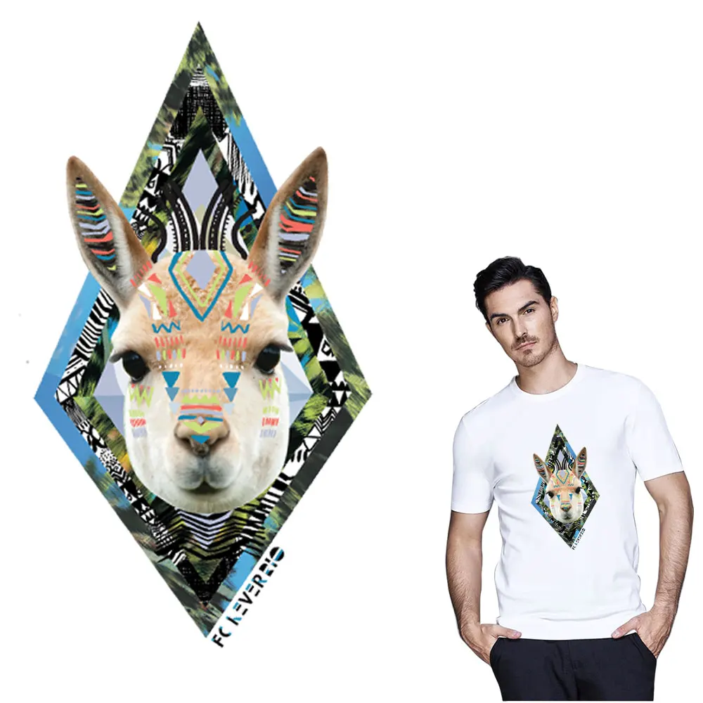 

Alpaca iron on A-level patches heat transfer pyrography Animal street lcon women men patch for clothing T-shirt sticker patch
