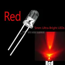 100 pces novo 5mm redondo super brilhante diodo de luz led vermelho