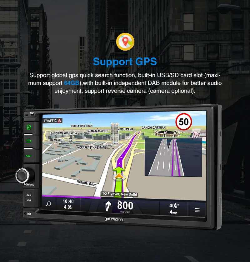 Perfect Pumpkin Octa Core RAM 4G ROM 32G 2 Din 7