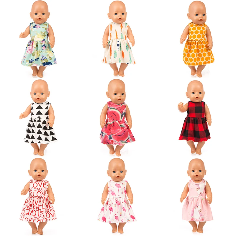 

New leisure Dress Doll Clothes Fit For 43cm baby new born Doll clothes reborn Doll Accessories