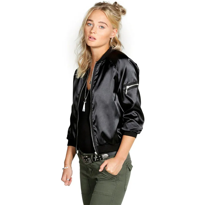 المرأة عارضة سترة الأساسية معطف أسود الذهب البيسبول سترة الخريف طويلة الأكمام معطف قصير Chaquetas موهير سستة