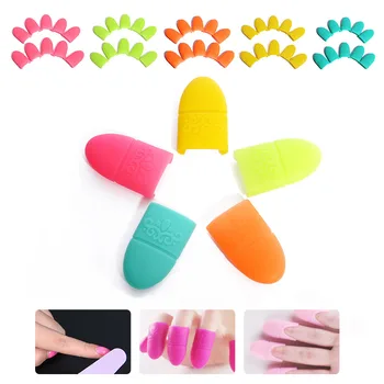 

10pcs Nail Art Tips UV Gel Polish Remover Wrap Silicone Soak Off Cap Clip Manicure Cleaning Varnish Tool Reuseable Finger TSLM2